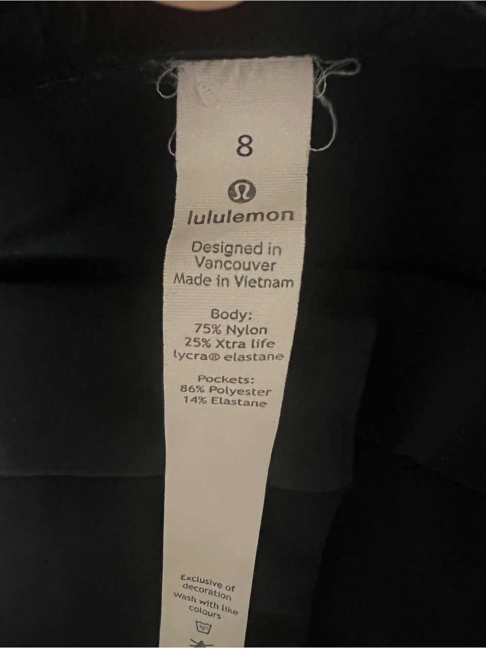 Lululemon On The Move Pant Black Size 8 Travel Friendly Zip Pockets Stretch EUC - Picture 7 of 15
